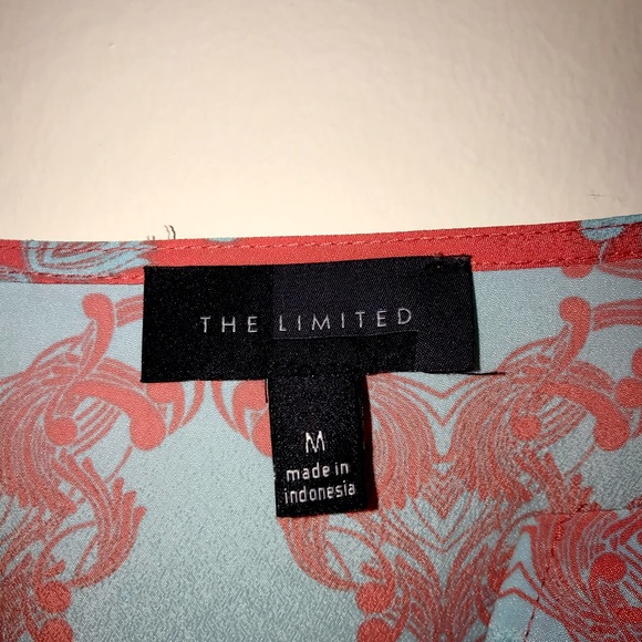 NWOT: The Limited Quarter Sleeve Flowy Blouse Blue & Orange - Picture 3 of 3